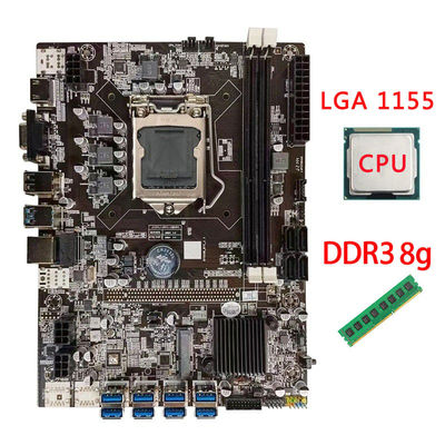 8 GPU Eth Mining PC Motherboard Intel®B75 Cryptocurrency 8 USB3.0 to 8 PCIE 16X
