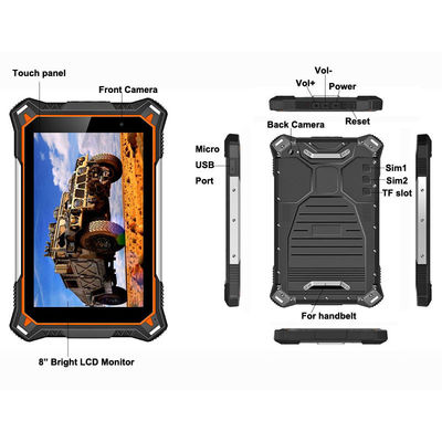 8 Inch Deca-Core 4G LTE Industrial Android Tablet Pc Rugged With 10000mAh IP68 Waterproof Tablet Pc