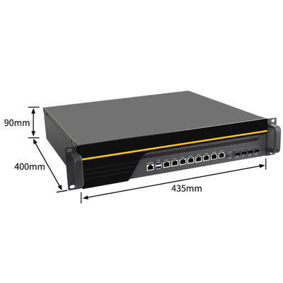 2U Rackmount firewall PC appliance soft router 8 Gigabit LAN 4 ports 10G SFP fiber optical LGA1151 H170