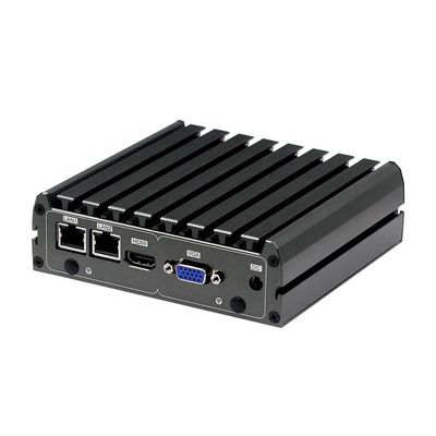 2 LAN Firewall Industrial Fanless Mini Pc Quad Cores J1900 E3845 With RJ45 RS232