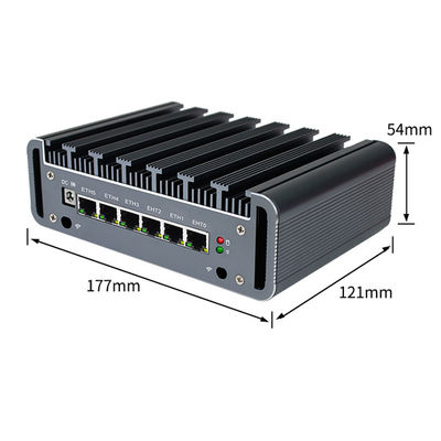 3865U 3867U Firewall PC , Industrial Fanless Mini Pc 6 Gigabit LAN DDR4 RAM