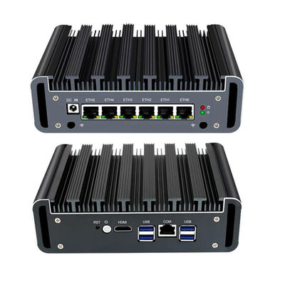 3865U 3867U Firewall PC , Industrial Fanless Mini Pc 6 Gigabit LAN DDR4 RAM