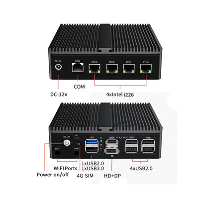 Quad cores J6412 4* 2.5GLAN firewall PC appliance soft router support pFsense