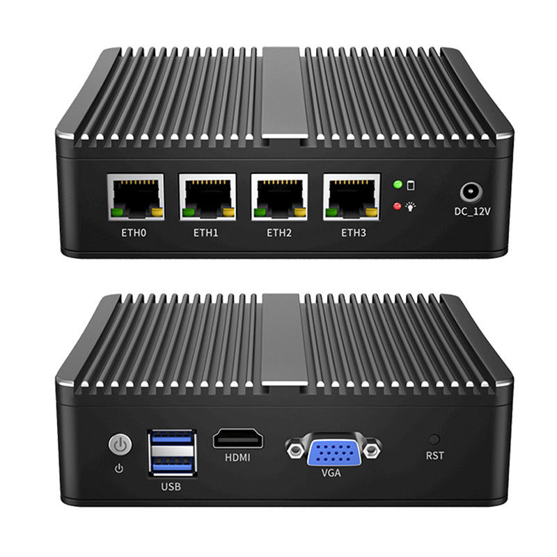 Firewall Industrial Fanless Mini Pc Appliance J4125 4 Gigabit LAN Soft Router Support PFsense