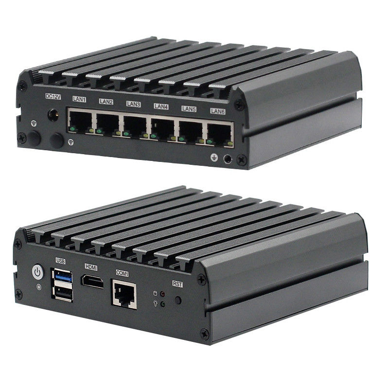 Network Security Firewall Fanless Mini Pc Pfsense 6 Gigabit LAN Quad Core E3845 J1900