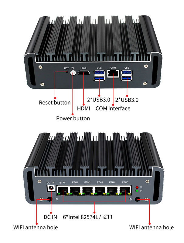 Celeron 5305U 6 Gigabit LAN PFSENSE firewall PC Fanless mini pc